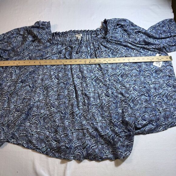 Terra & Sky Blue Depths Women's Plus‎ Conv  Off the Shoulder Blouse Size 4X NWT - Picture 9 of 10